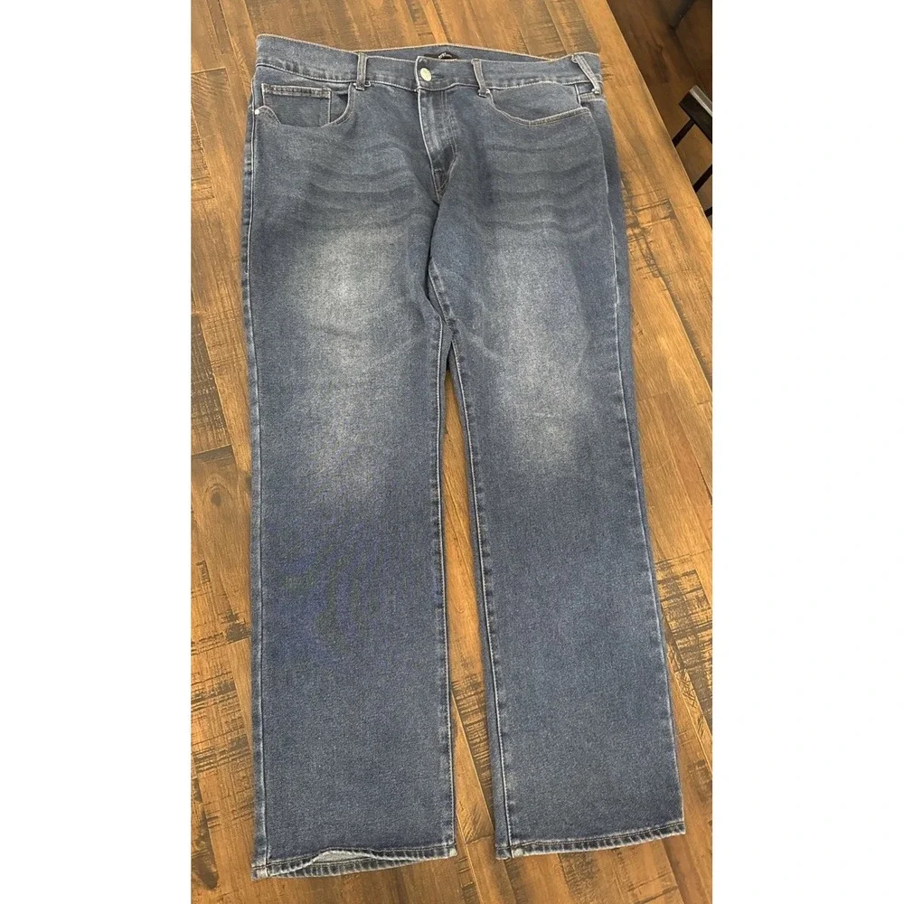 True Religion Jeans Mens Size 40 Blue Denim Stretch Ricky Relaxed Straight Leg